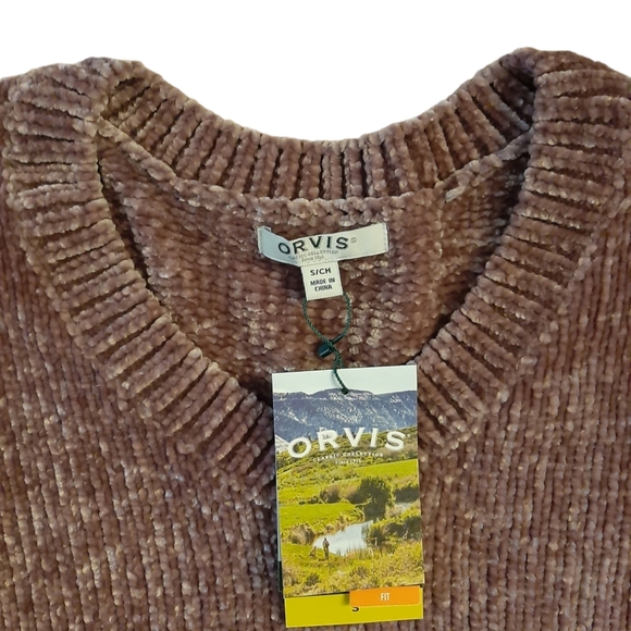 Orvis' Chenille Sweater NWT Misty Rose Sz S - Picture 3 of 3